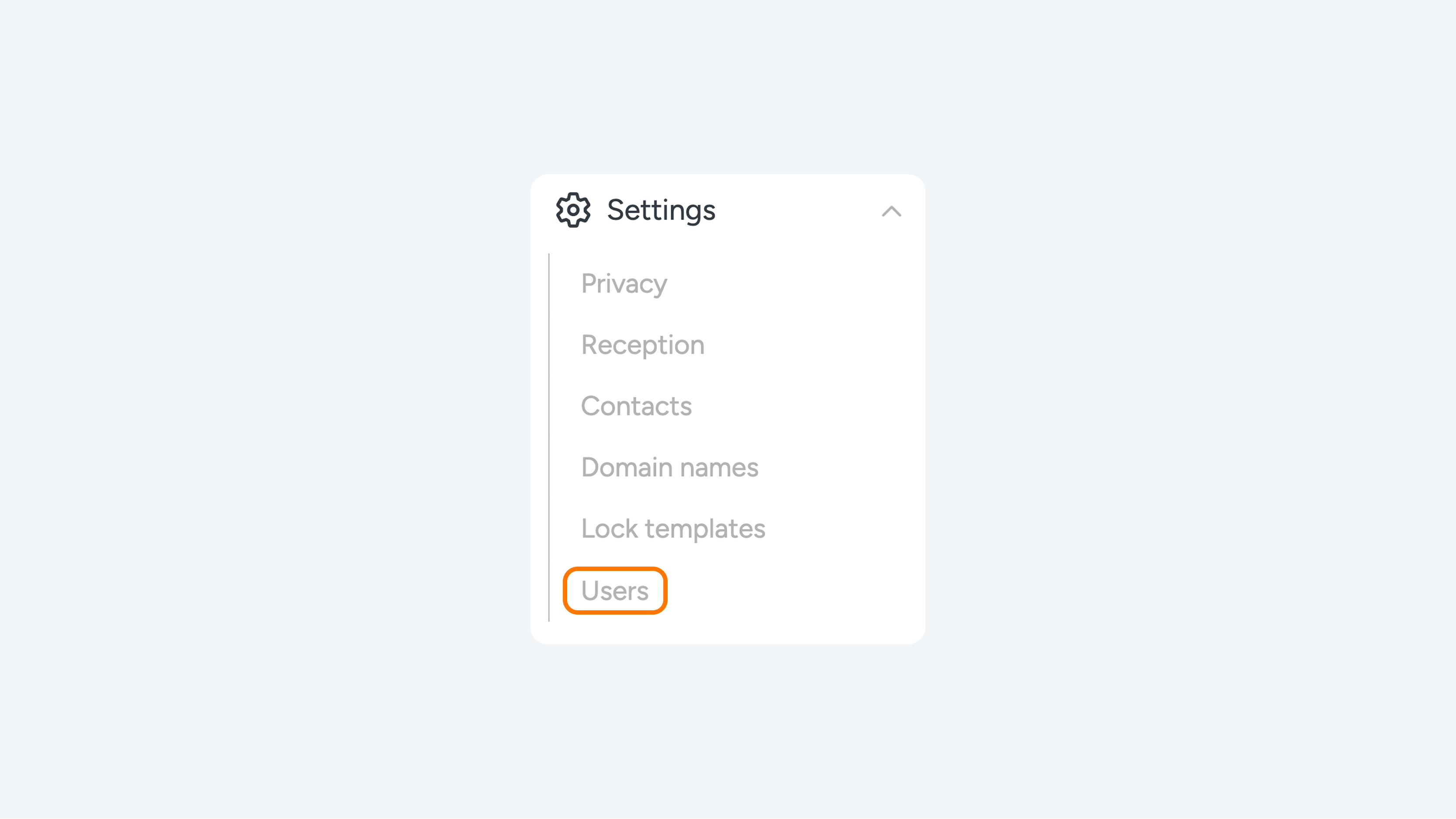 Afbeelding 2 - Settings - Users menu