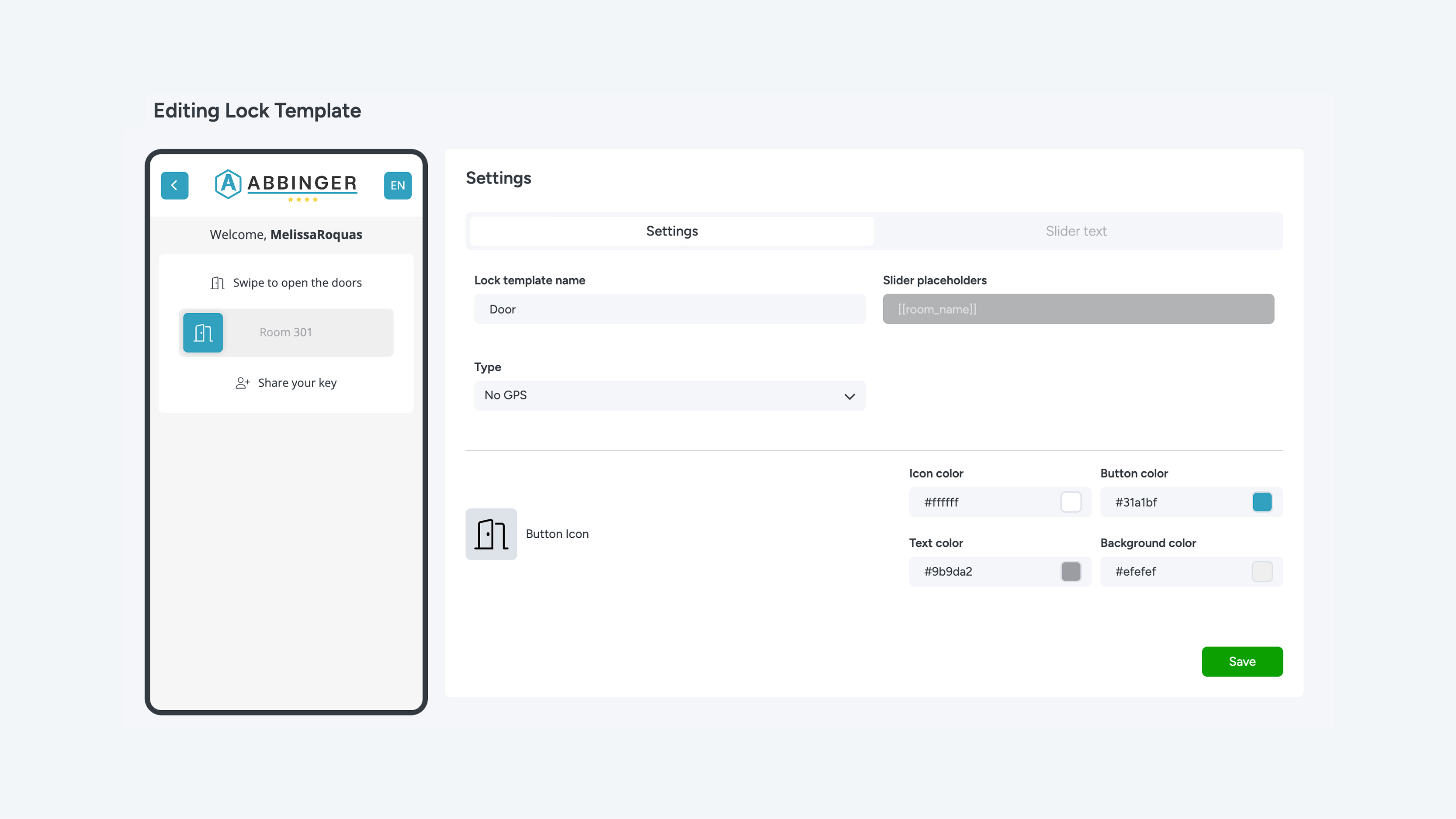 Afbeelding 1 - Tab met settings