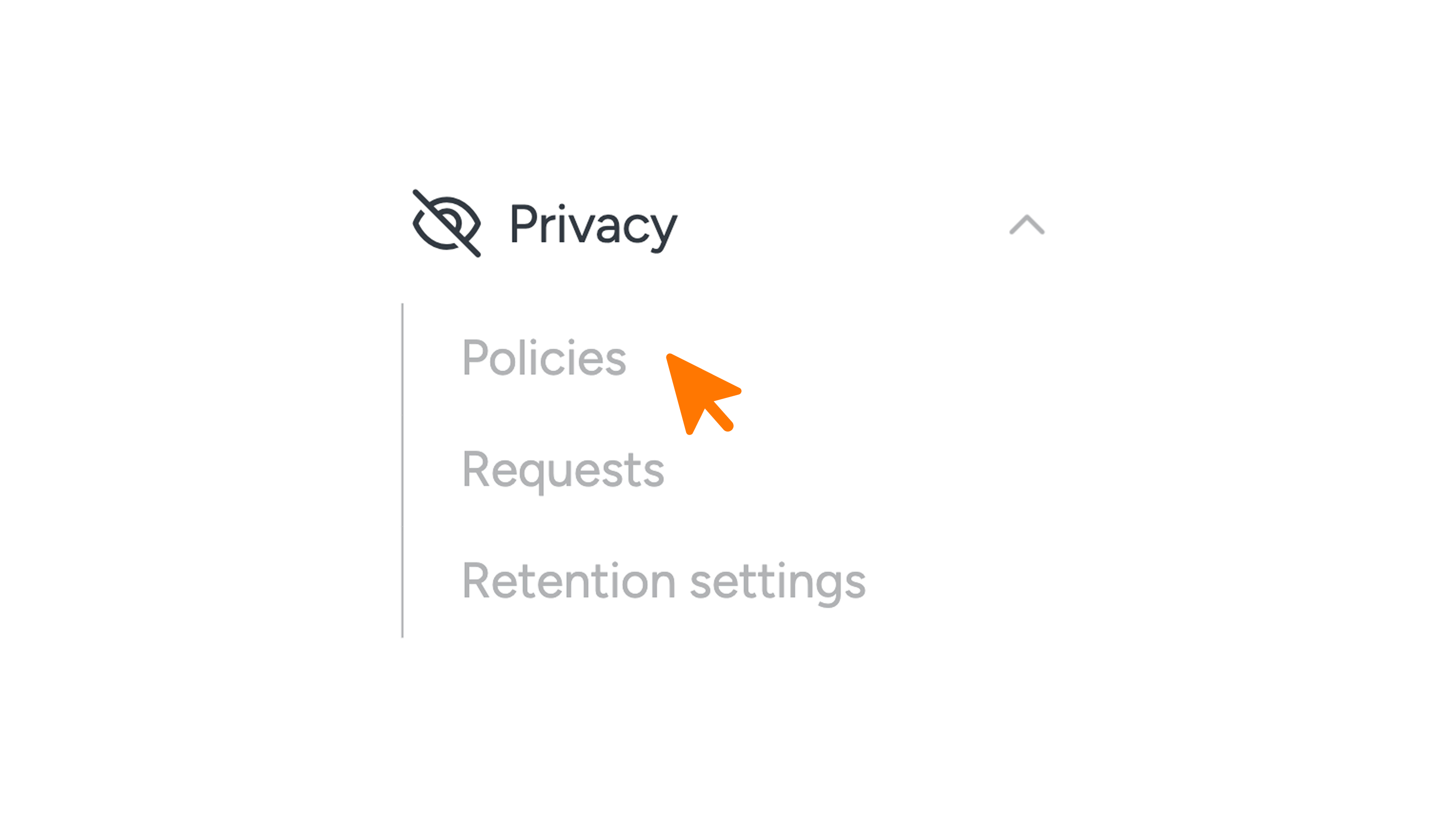 Afbeelding 2 - Privacy in menu