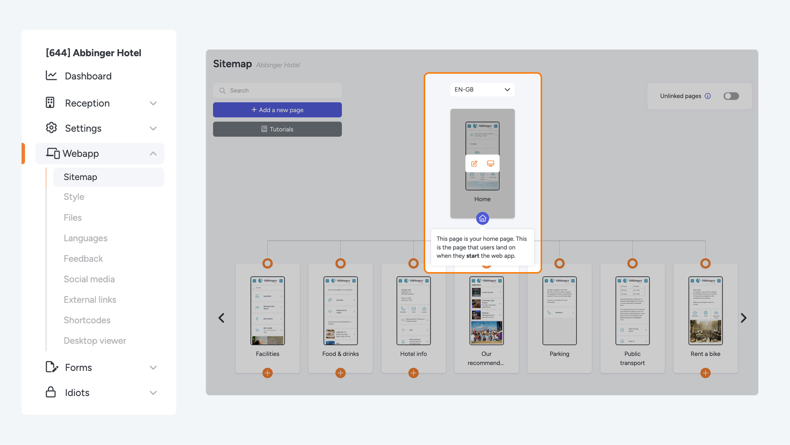 Image 1 - Sitemap with house icon